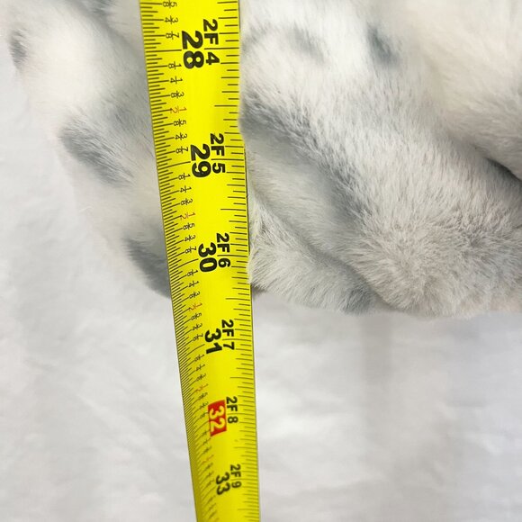 Dennis Basso Reversible White & Gray Puffer Jacket Faux Fur Animal Print SMALL - Picture 6 of 8